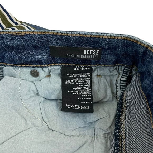 KUT from the Kloth Jeans Women's Sz 0 Reese Ankle Blue Straight Leg Frayed Hem - Picture 4 of 11